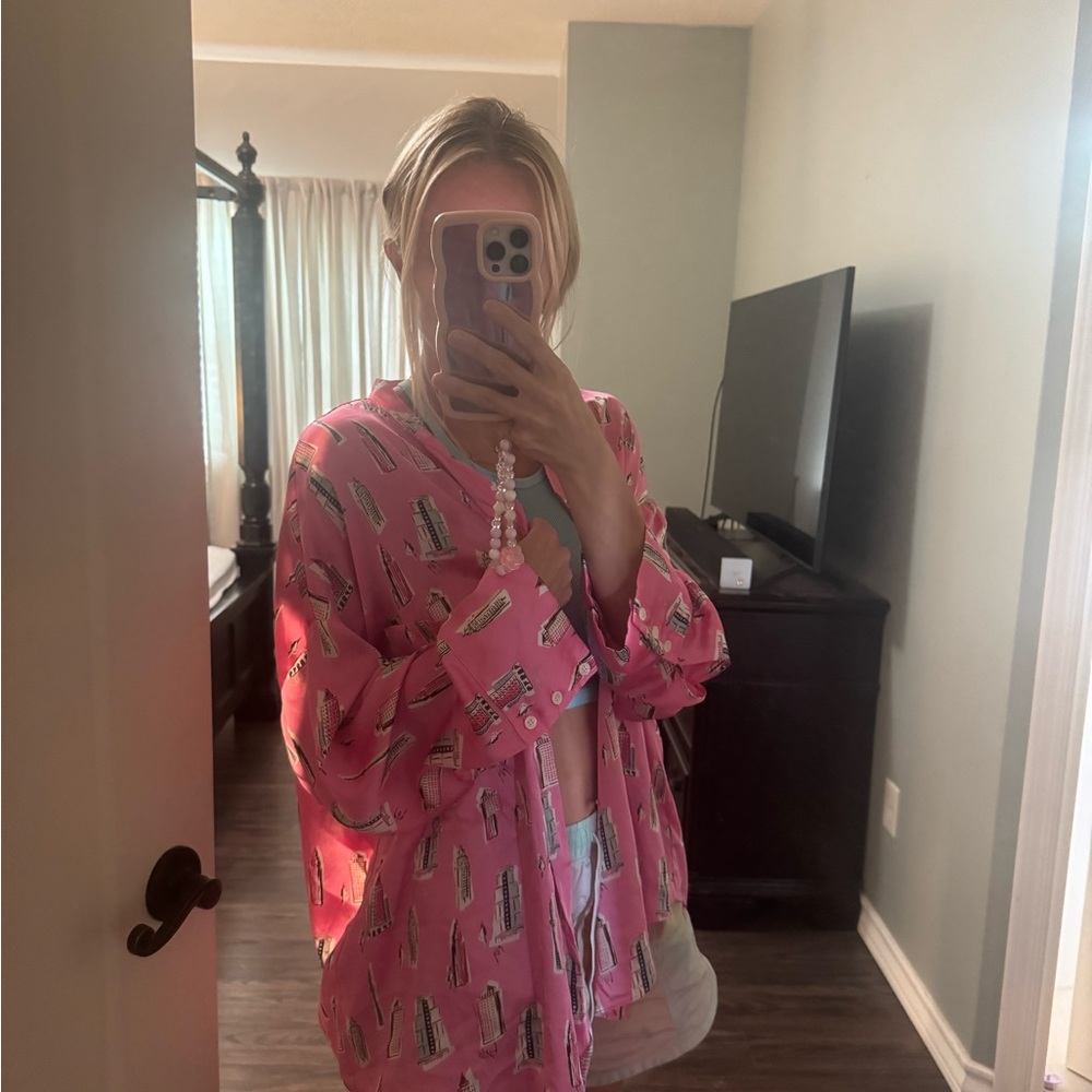 Zara Pink Cityscape Blouse